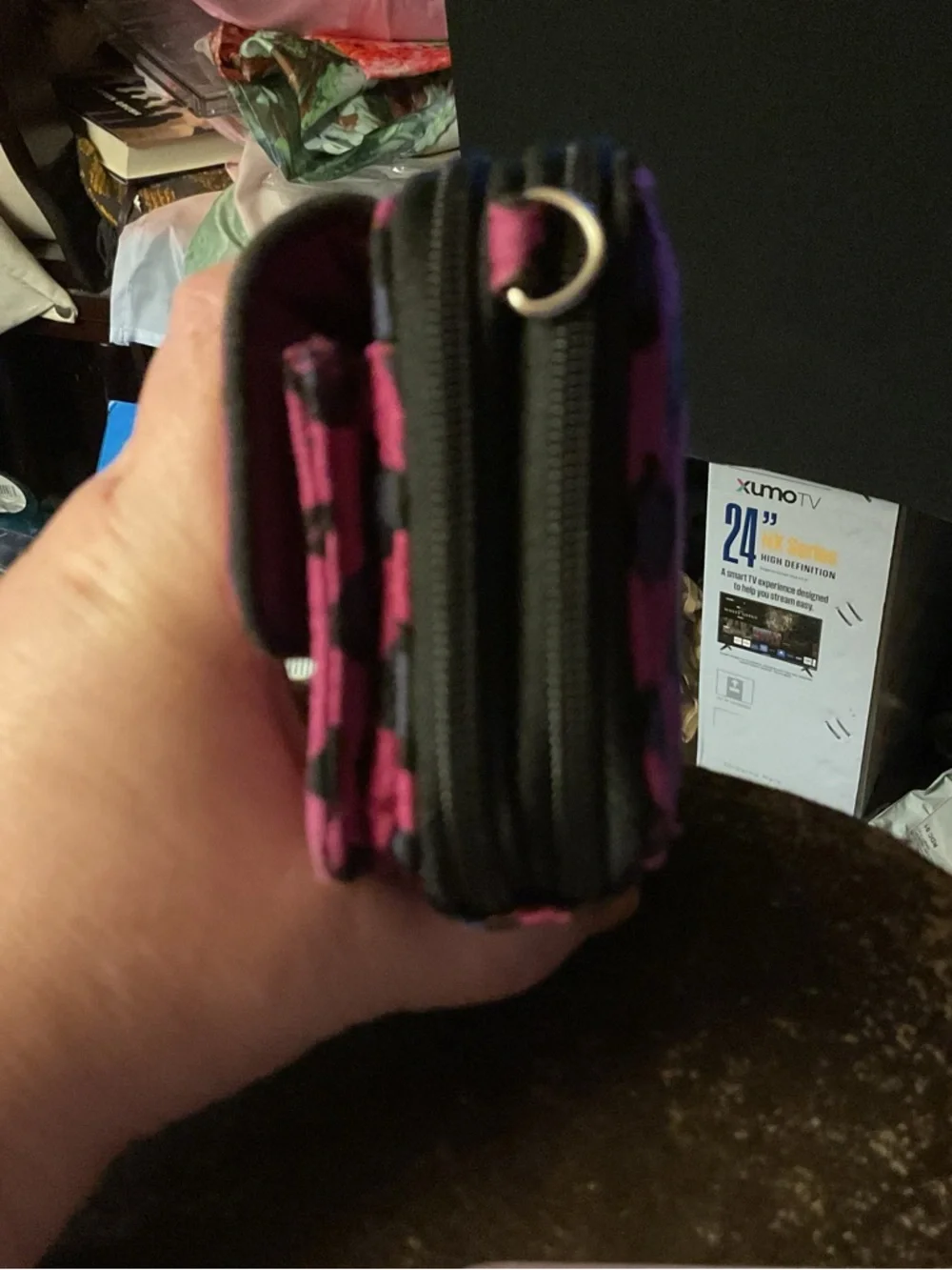 VERA BRADLEY LEOPARD PINK AND BLACK QUILTED WALLET - Picture 2 of 9